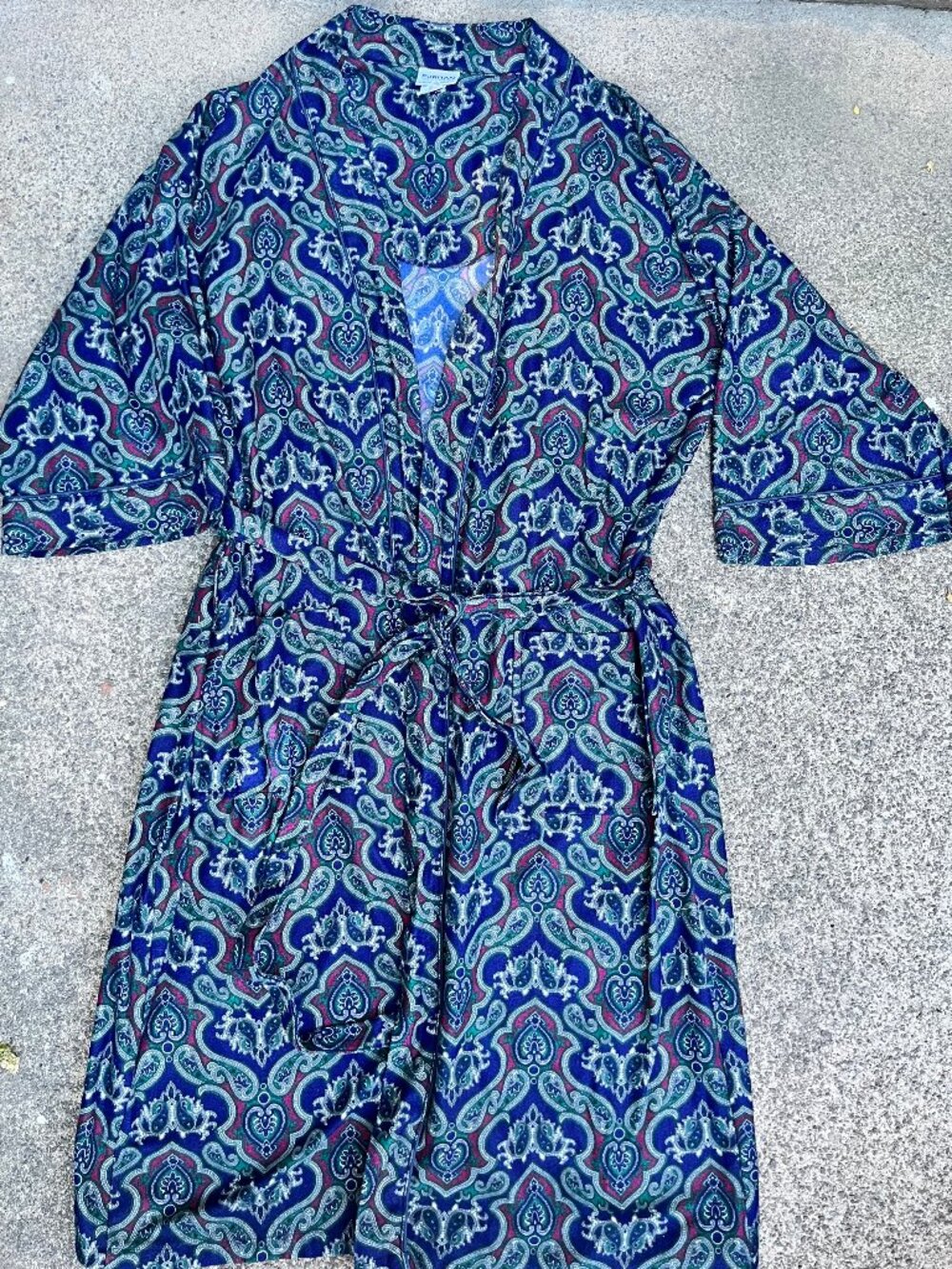 Vintage Men's PURITAN Paisley Velour Bathrobe One Size Lounge Wear Lightweight